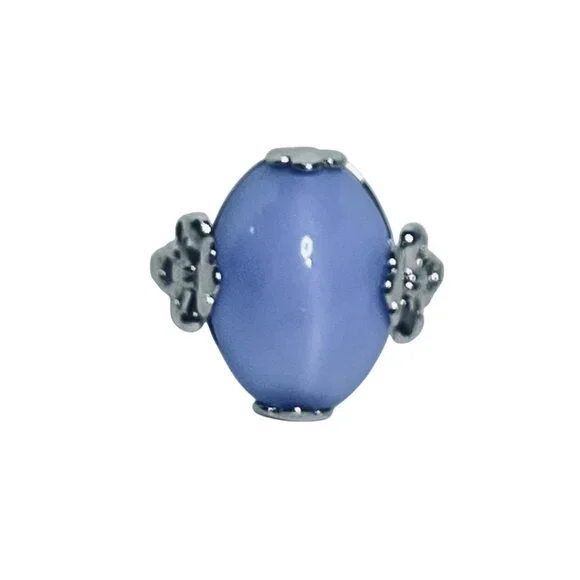 Avon Victorian Splendor Silver Tone & Blue Moonstone Ring Size 8 (R465) - Picture 7 of 7